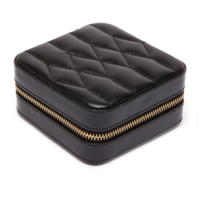Wolf Caroline Zip Travel Case Black Leather