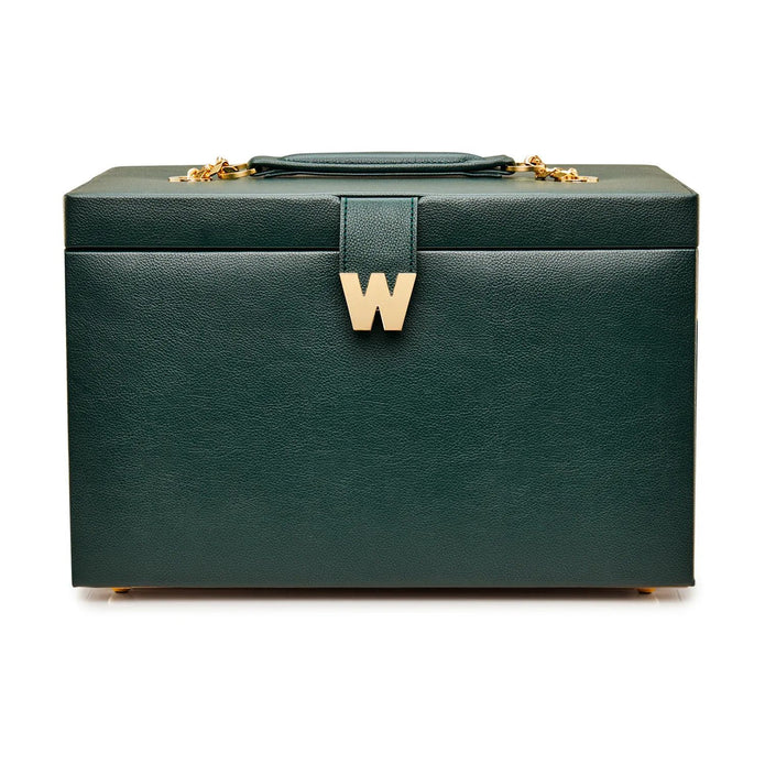 Wolf Cassandra Jewellery Box Green Leather