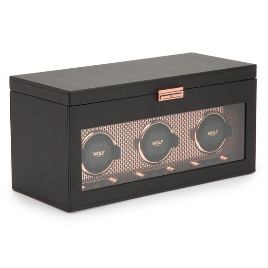 Wolf Axis Copper Triple Watch Winder With Storage
