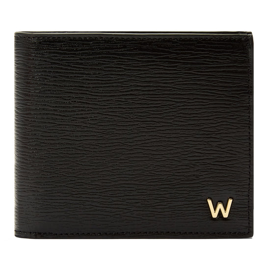 Wolf Logo Billfold Black Leather Wallet
