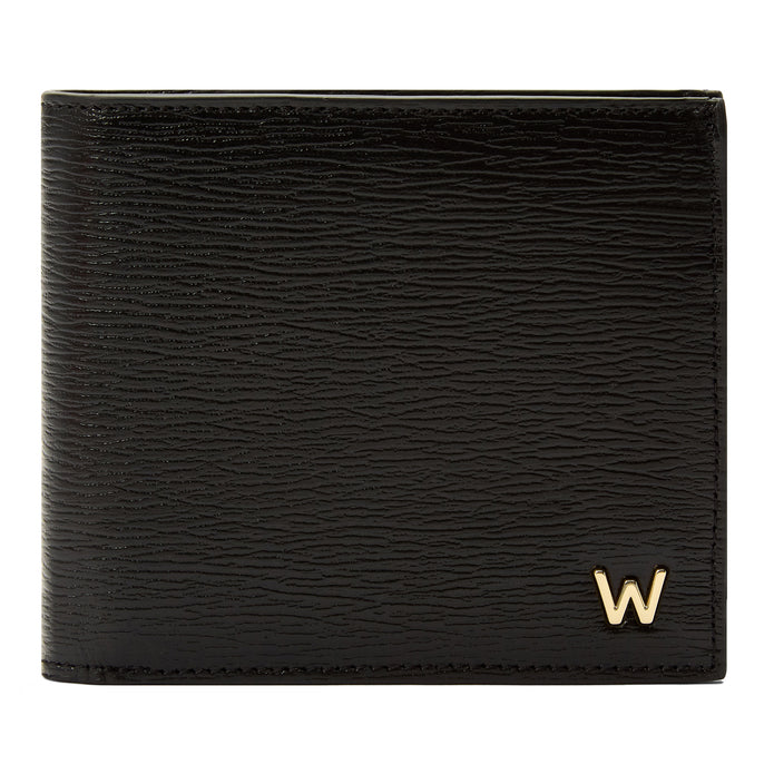 Wolf Logo Billfold Black Leather Wallet