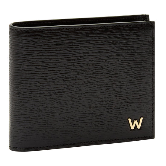 Wolf Logo Billfold Black Leather Wallet