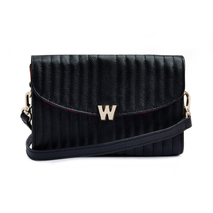 Wolf Mimi Crossbody Bag With Wristlet Black Leather