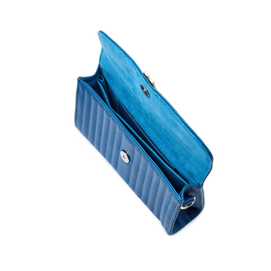 Wolf Mimi Crossbody Bag Blue Leather