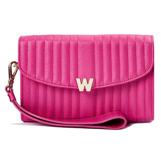 Wolf Mimi Crossbody Bag With Wristlet Pink Leather
