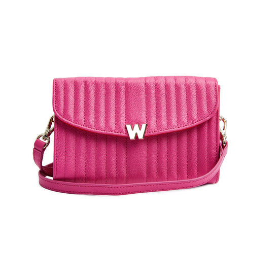 Wolf Mimi Crossbody Bag With Wristlet Pink Leather