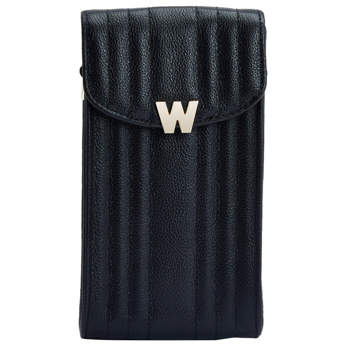 Wolf Mimi Phone Case With Wristlet Black Leather