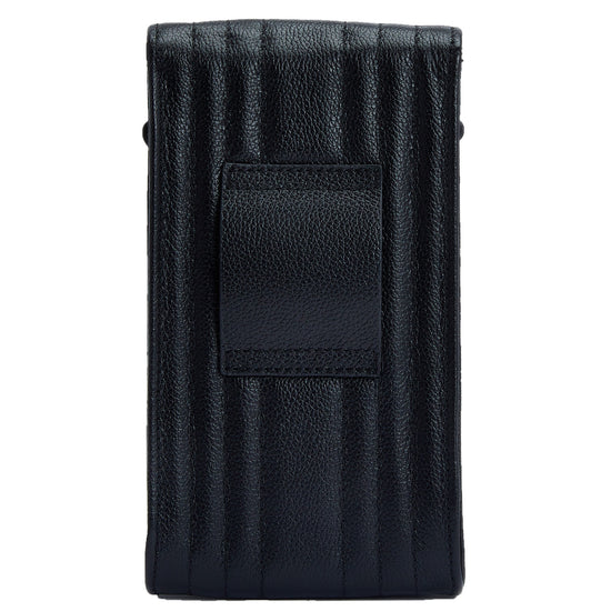 Wolf Mimi Phone Case With Wristlet Black Leather
