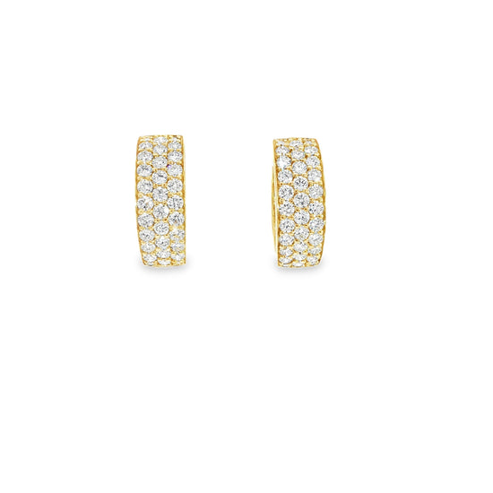 18ct Yellow Gold Diamond Hoop Earrings