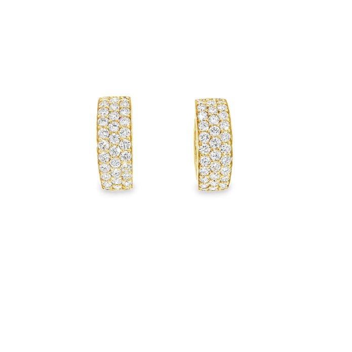 18ct Yellow Gold Diamond Hoop Earrings
