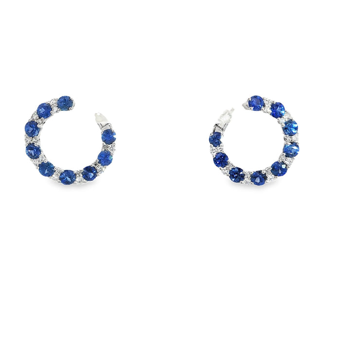 18ct White Gold Sapphire And Diamond Earrings