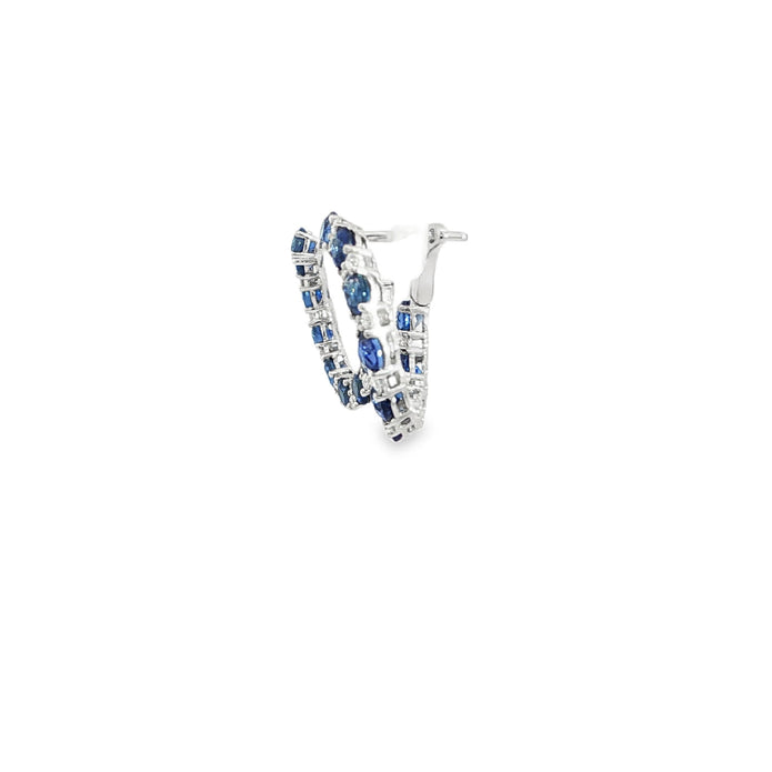 18ct White Gold Sapphire And Diamond Earrings