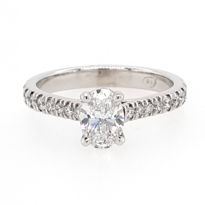 Platinum Oval Diamond Ring