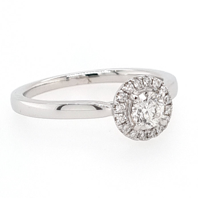 18ct White Gold Halo Diamond Ring