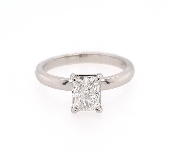 Platinum Radiant Solitaire Diamond Ring