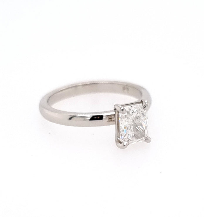 Platinum Radiant Solitaire Diamond Ring