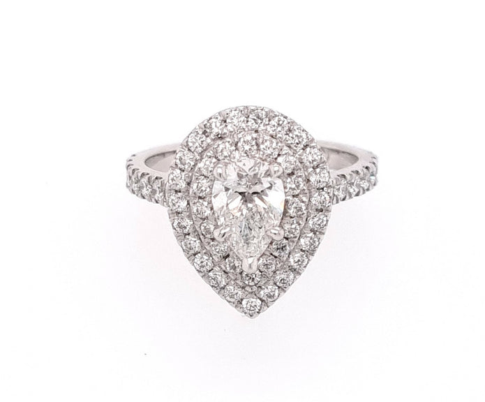 Platinum Diamond Double Halo Ring