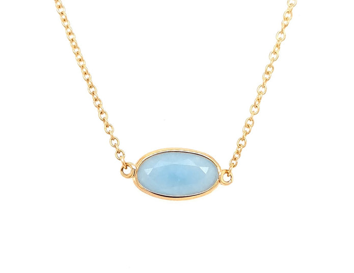 9ct Yellow Gold Aquamarine Pendant