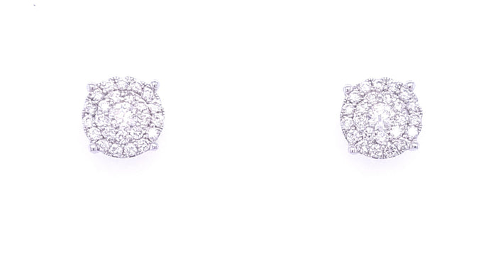18ct White Gold Diamond Stud Earrings