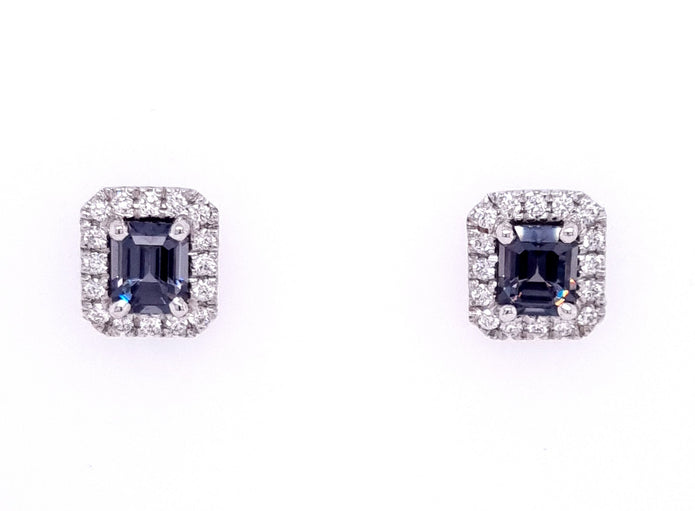 Platinum Spinel and Diamond Earrings