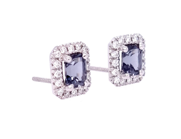 Platinum Spinel and Diamond Earrings