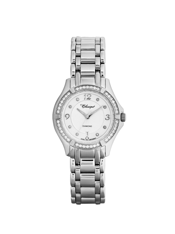 Stainless Steel 30mm Diamond Watch