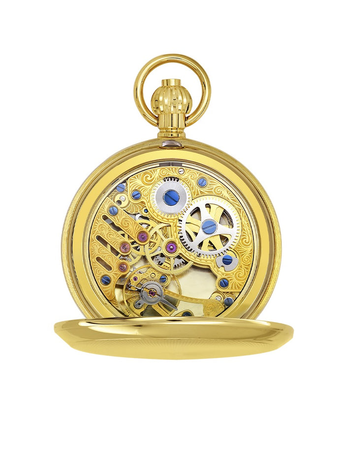 Stainless Steel 49mm GP Mechanical Skeleton Pocket Watch