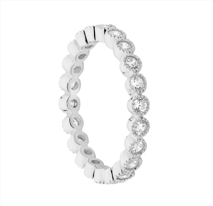 Sterling Silver White CZ Eternity Ring