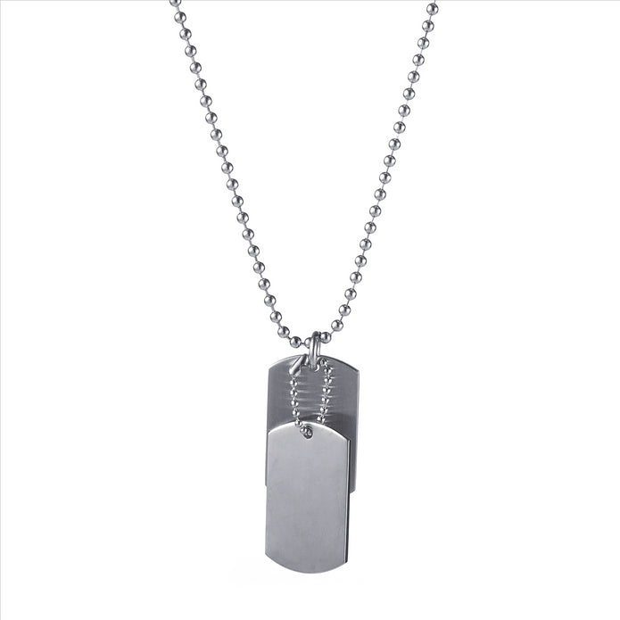 Stainless Steel Brushed Double Dog Tag