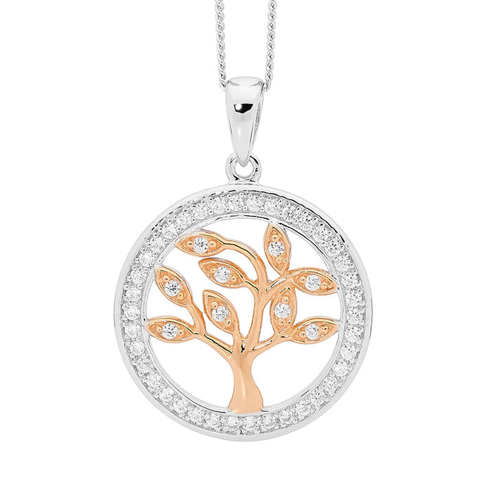 Sterling Silver CZ RGP 'Tree Of Life' Pendant