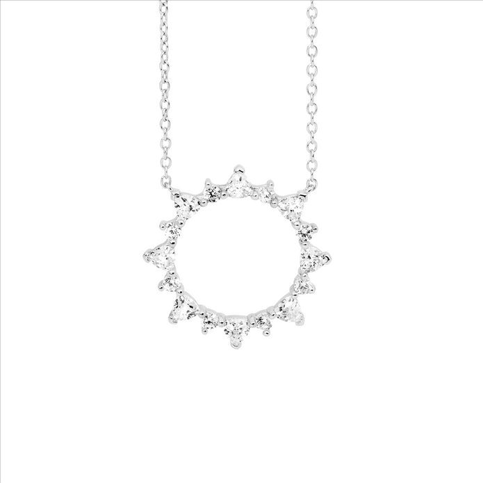 Sterling Silver CZ Open Circle Pendant