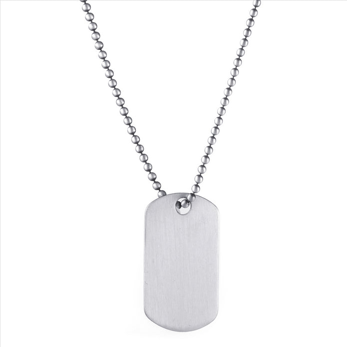 Stainless Steel Brushed Dog Tag