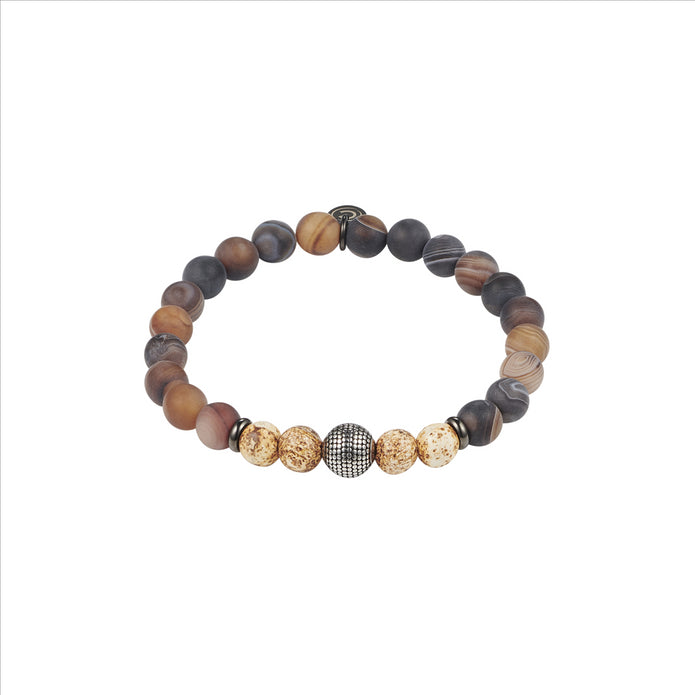 Matt Agate Earth Stone Beaded Bracelet