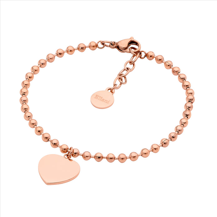 Stainless Steel RGP Heart Ball Bracelet