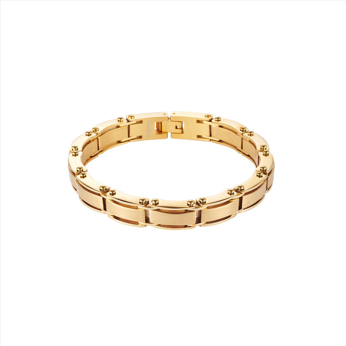 14K YGP Stainless Steel Bracelet