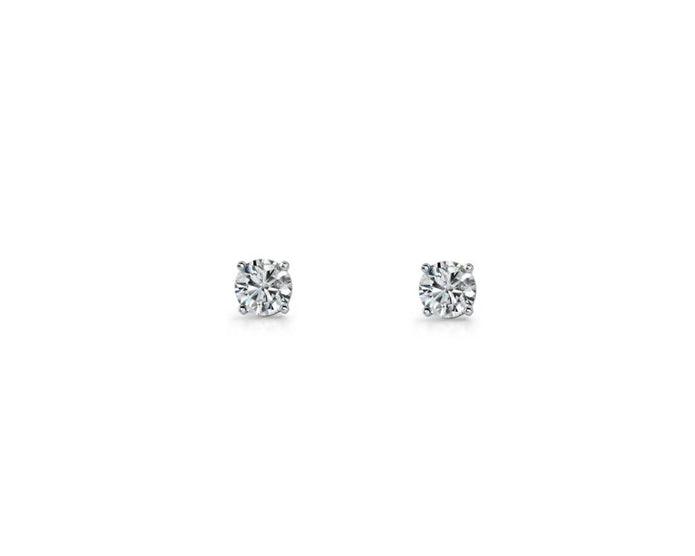 Sterling Silver 4mm CZ Stud Earrings