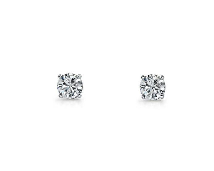 Sterling Silver 5mm CZ Stud Earrings