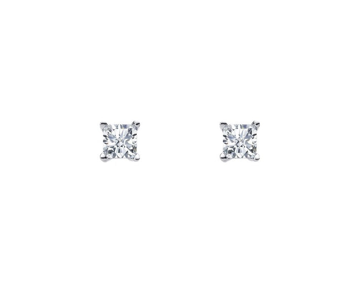 Sterling Silver 4mm CZ Stud Earrings