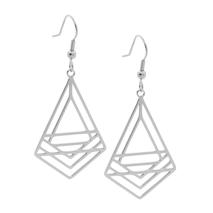 Stainless Steel Abstract Triangle Drop Earrings