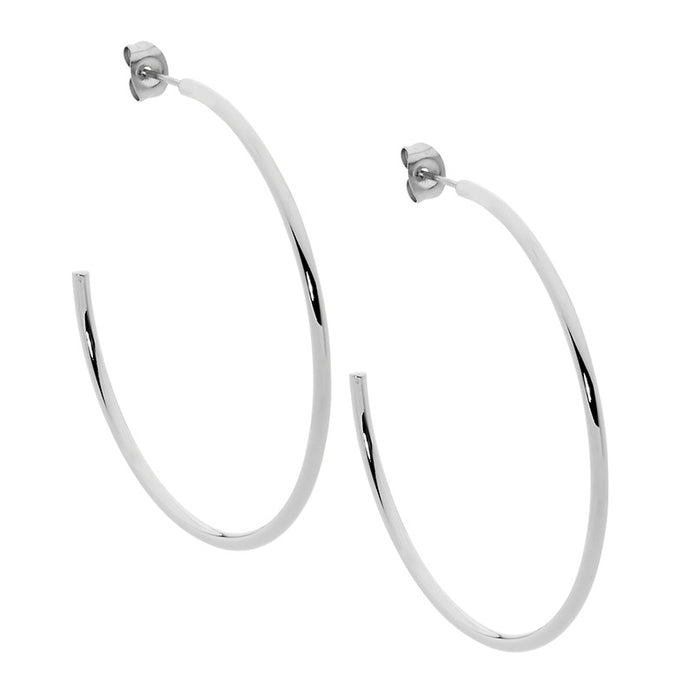 Stainless Steel 40mm Hoop Earrings