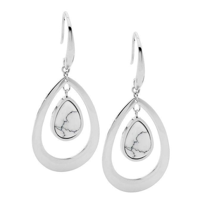 Stainless Steel Open Tear Drop Earrings