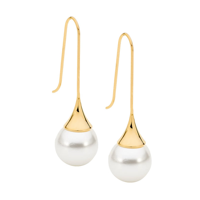 Stainless Steel Shell GP Long Drop Earrings