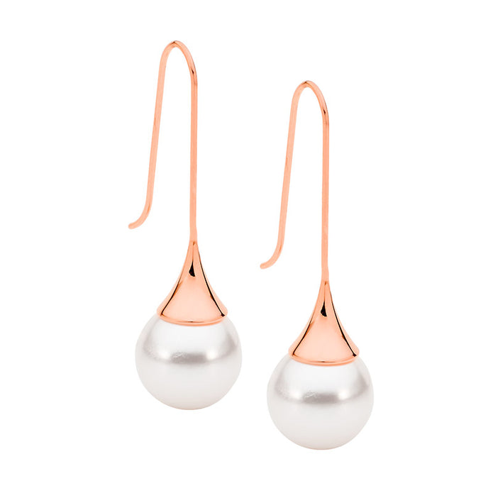 Stainless Steel Shell RGP Long Drop Earrings