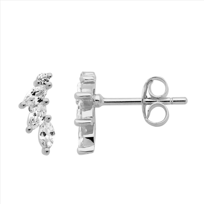 Sterling Silver CZ Stud Earrings