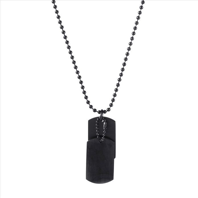 Stainless Steel Black Double Dog Tag Pendant