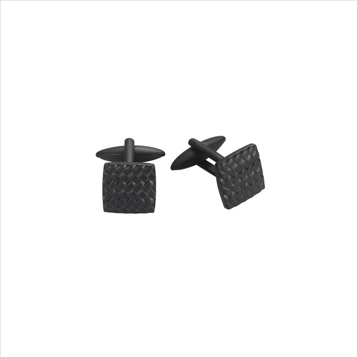 Black Stainless Steel Tyre Patterned Cufflinks