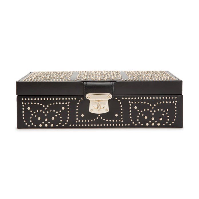 WOLF Marrakesh Flat Jewellery Box Black Leather