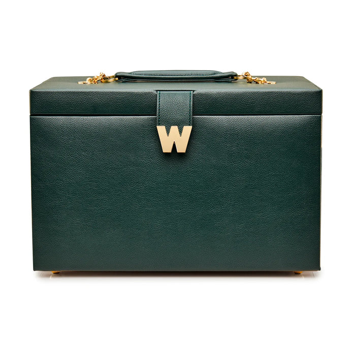 WOLF Cassandra Jewellery Box Green Leather